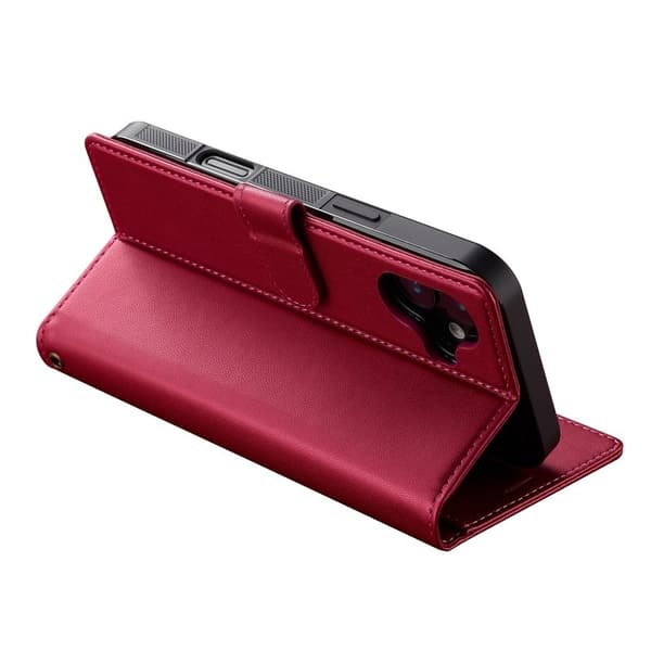 LC.IMEEKE L2 Series iPhone 17 Plånboksfodral Konstläder - Röd