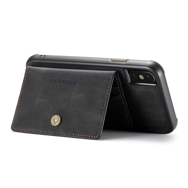 JEEHOOD Mobilskal till iPhone XS/X Detachable Wallet - Svart