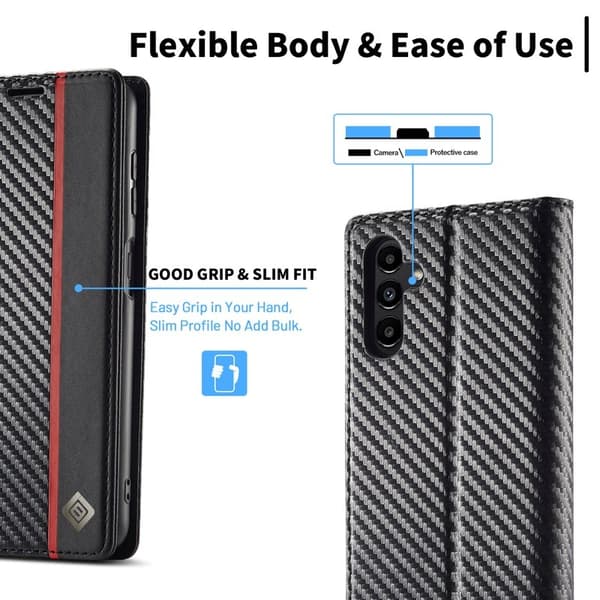 LC.IMEEKE Samsung Galaxy S23 FE Plånboksfodral Konstläder - Vertikal Rand
