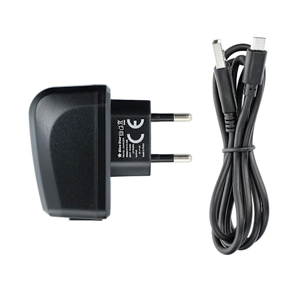 Blue Star Laddare USB-A, 10W 2A med micro-USB kabel 1.13m Svart