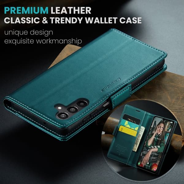 CASEME Plånboksfodral Konstläder för Samsung Galaxy A16 5G - Grön