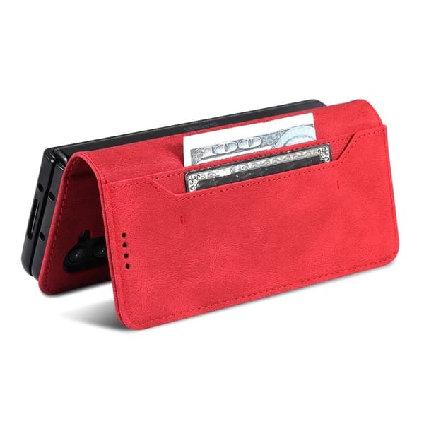 AZNS Samsung Galaxy Z Fold6 5G Plånboksfodral Konstläder - Röd