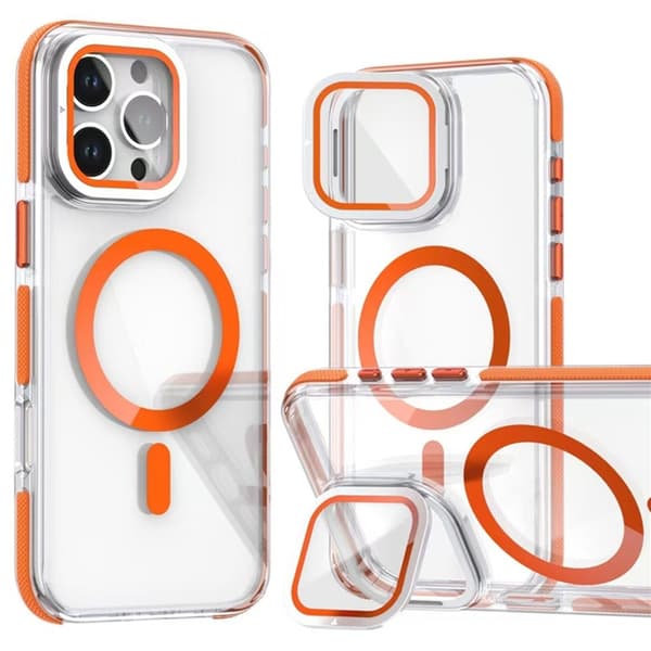 Mobilskal till iPhone 16 Pro Max MagSafe Acrylic Kickstand - Orange Orange