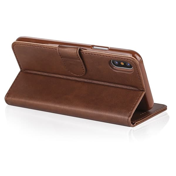 LC.IMEEKE Wallet Stand Mobilskal KonstLäder - Brun för iPhone X/10