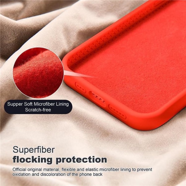 iPhone 14 Mobile Case Magsafe nestemäinen silikoni - punainen