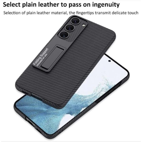 GKK Galaxy S23 Plus Mobilskal Kickstand PU-Läder - Vinröd