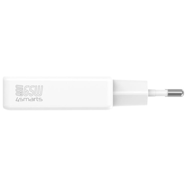 4smarts Hurtigoplader 65W 2xUSB-C PDPlug Slim Dual - Hvid Vit