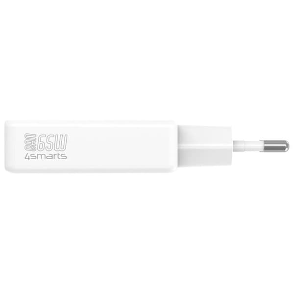 4smarts Snabbladdare 65W 2xUSB-C PDPlug Slim Dual - Vit Vit