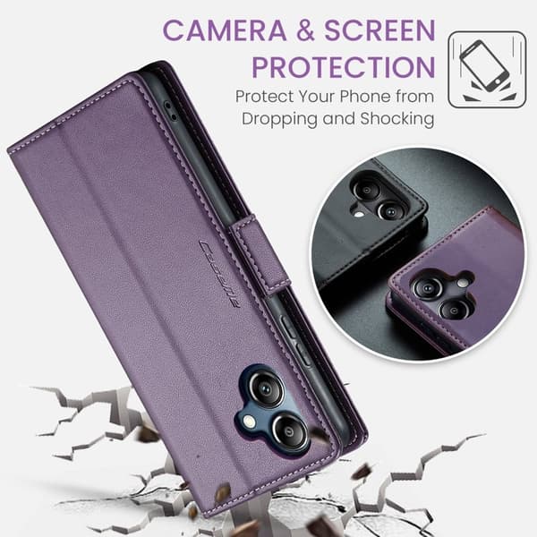 CASEME Plånboksfodral Konstläder för Samsung Galaxy A06 4G - Lila