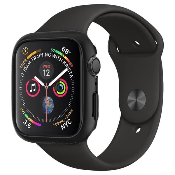 Spigen Apple Watch 4/5/6/SE (44mm) Etui Tynd Pasform - Sort Svart