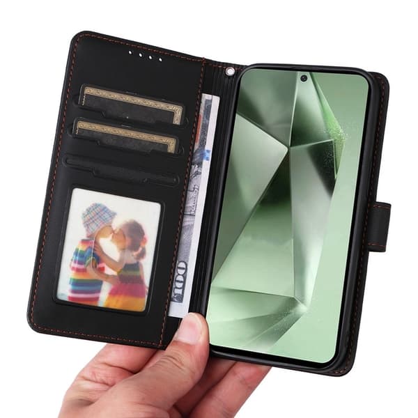BETOPNICE Samsung Galaxy S24 FE Plånboksfodral Konstläder - Svart