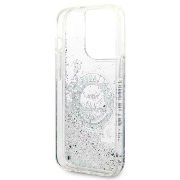 Karl Lagerfeld iPhone 14 Pro Max Skal Liquid Glitter RSG - Silver