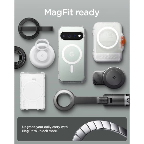 Spigen Mobilskal För Google Pixel 11 Pro Magsafe Ultra Hybrid - Clear/Vit Vit