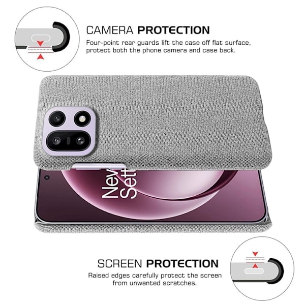 Mobilskal till OnePlus 15 5G Cloth Texture Anti-Scratch - Grå Grå