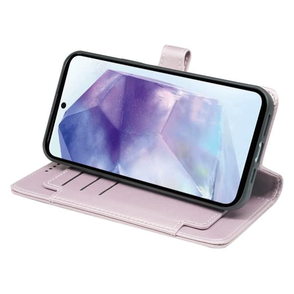Samsung Galaxy A57 Plånboksfodral Konstläder 9 Kortfack - Roséguld