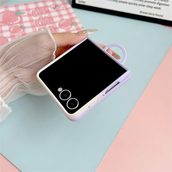 Mobilskal till Galaxy Z Flip 7 Silikon Ring Med Sticker - Blå Blå