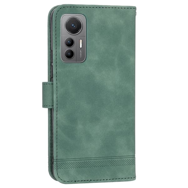 DIERFENG DF-03 för Xiaomi 12 / 12X / 12S 5G Plånboksfodral Konstläder - Grön