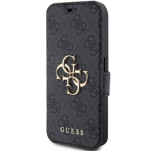 Guess iPhone 15 Pro Plånboksfodral Metall Logo - Grå Grå