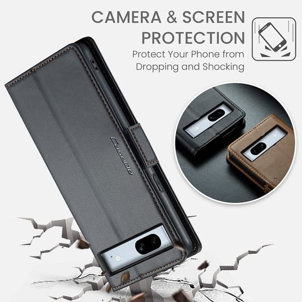 CASEME Plånboksfodral Konstläder till Google Pixel 7a - Svart