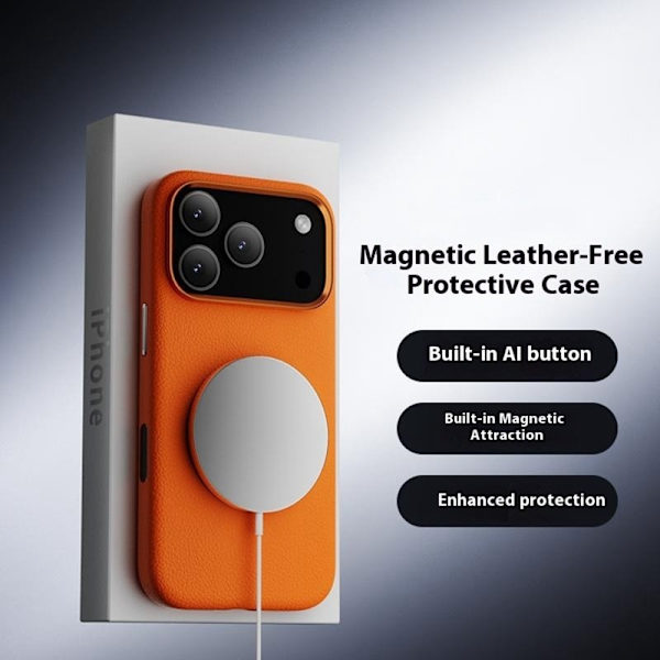 X-LEVEL Mobilskal till iPhone 17 Pro Max MagSafe PU Läder Orange