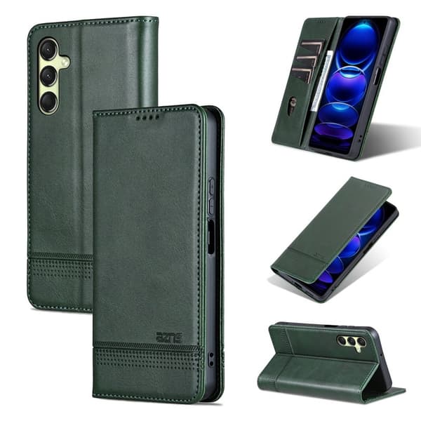 AZNS Samsung Galaxy A16 Plånboksfodral Konstläder - Grön