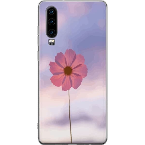 Mobilcover til Huawei P30 med Rosa blomst