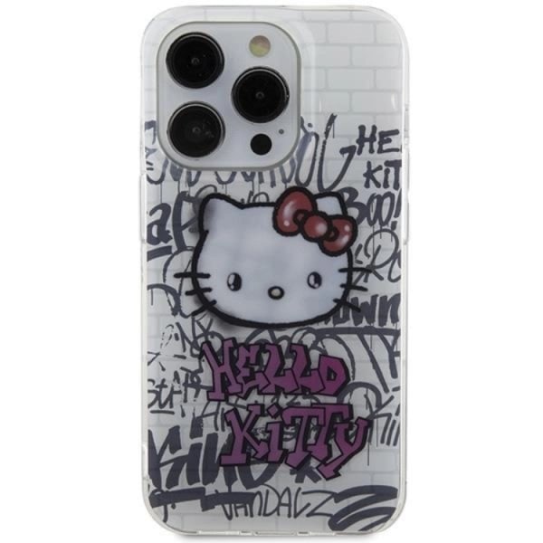 Hello Kitty iPhone 13 Pro Max Mobilskal Bricks Graffiti - Vit