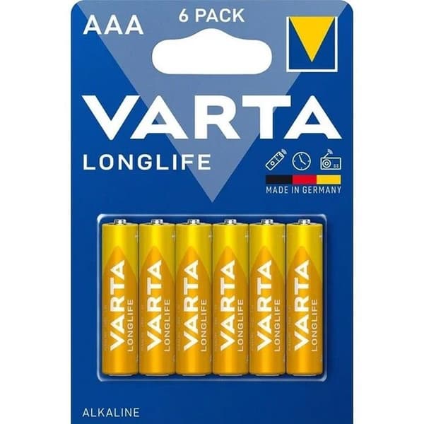 Varta 6-st Alkaliskt Batteri R3 (AAA) Longlife
