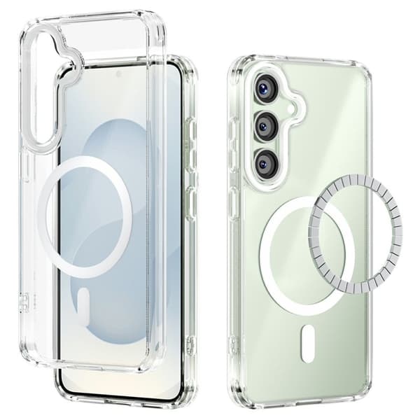 ABEEL Mobilskal till Samsung Galaxy S25 MagSafe Anti Scratch Transparent Vit