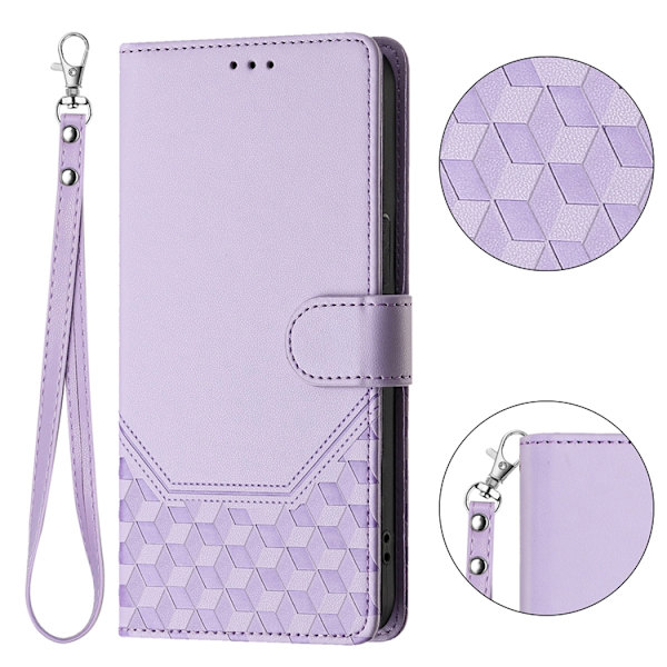 Nothing CMF Phone 2 Pro Plånboksfodral Imprinted Honeycomb RFID Lila