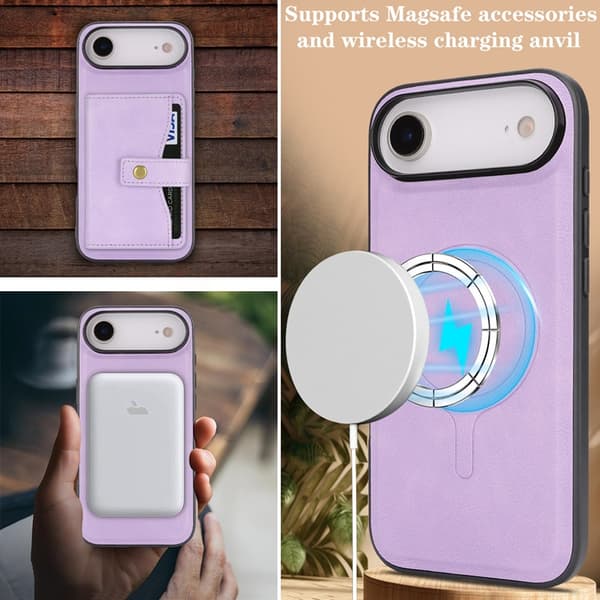 Mobilskal till iPhone Air MagSafe Detachable Korthållare Lila
