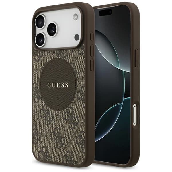 Guess telefontaske til iPhone 17 Pro Max MagSafe 4G Circle Classic Logo - Brun Brun