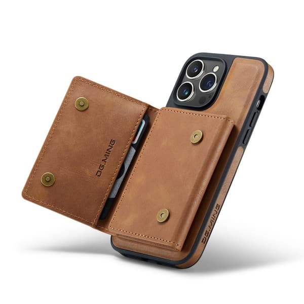 DG.MING M5 Series Mobilskal till iPhone 16 Pro Max Magnetiskt Konstläder Brun