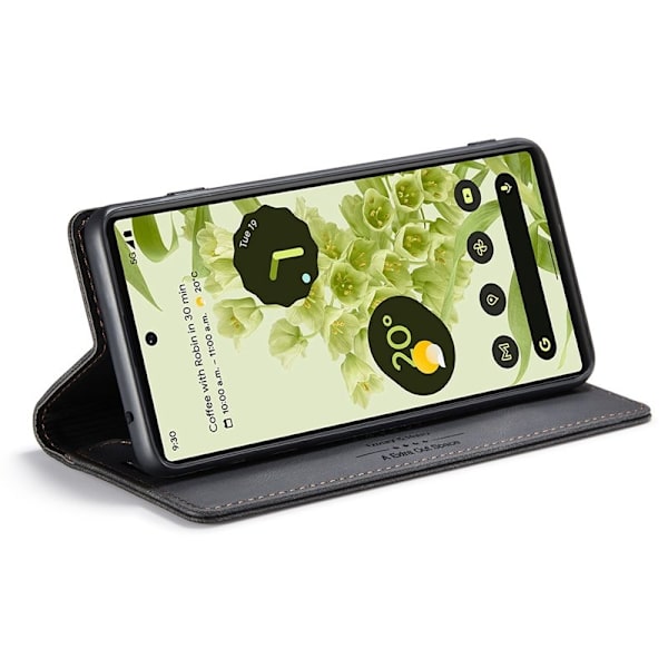 AUTSPACE A01 Google Pixel 6 Plånboksfodral Konstläder - Svart