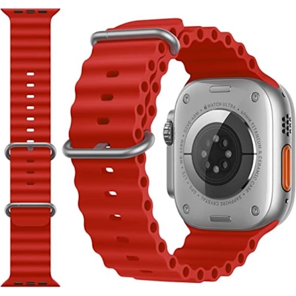 Apple Watch 4/5/6/7/8/SE Band (38/40/41mm) Ocean - Röd