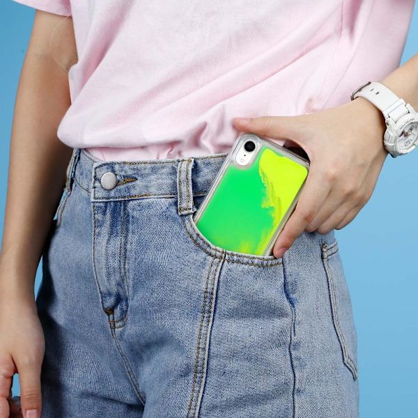 Liquid Neon Sand cover til iPhone XR - Grøn Green