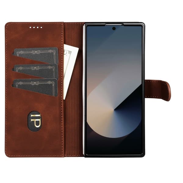 AZNS Samsung Galaxy Z Fold7 Plånboksfodral Konstläder - Brun