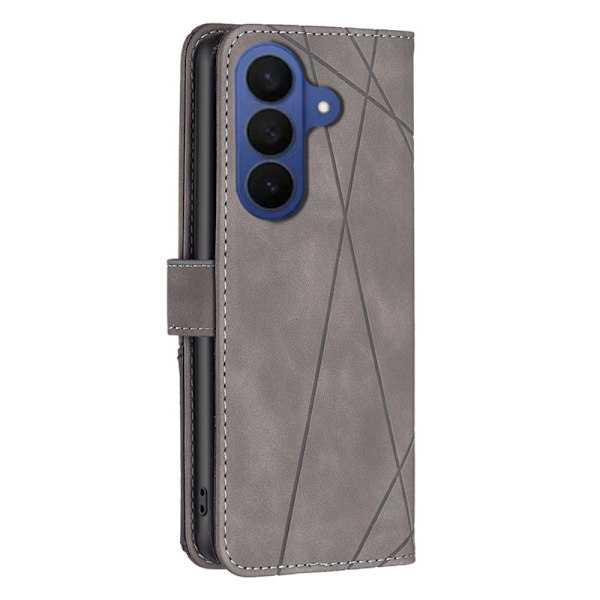 BINFEN Samsung Galaxy S26 Pro Plånboksfodral Konstläder Geometry - Grå