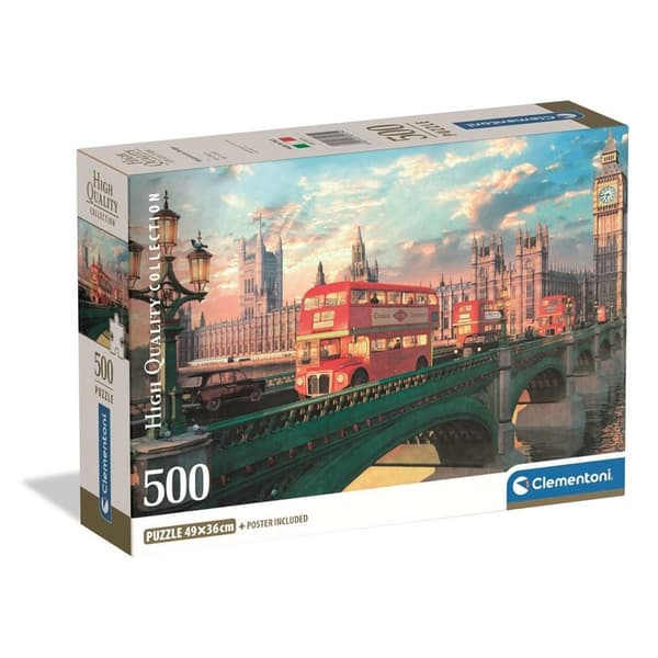 CLEMENTONI Puslespil 500 Stk CB Høj Kvalitetskollektion Westminster Bridge