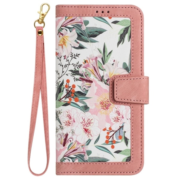 iPhone 15 Pro Max Plånboksfodral Flower Pattern - Rosa