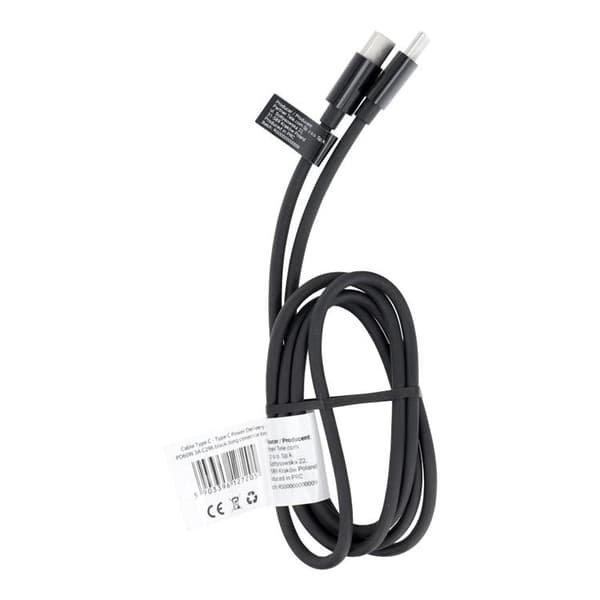 USB-C till USB-C kabel PD 60W 1m - Svart Svart