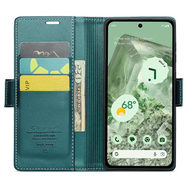 CASEME Plånboksfodral Konstläder för Google Pixel 8a - Grön