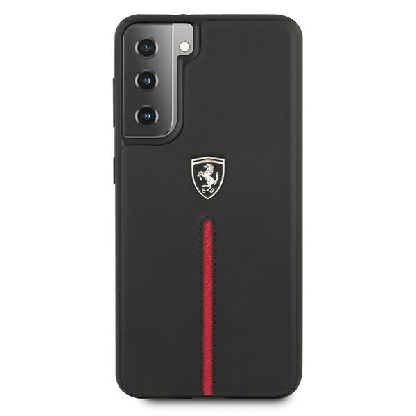 Ferrari Skal Galaxy S21 Off Track Leather Nylon Stripe - Svart Svart