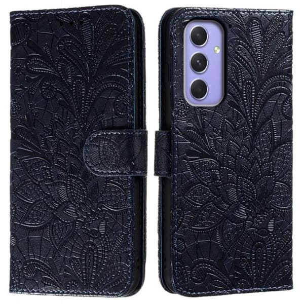 Samsung Galaxy S26 Plus Plånboksfodral Blommor Konstläder Flip - Svart