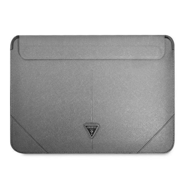 Guess computertaske 13/14'' Saffiano Triangle Logo - Sølv