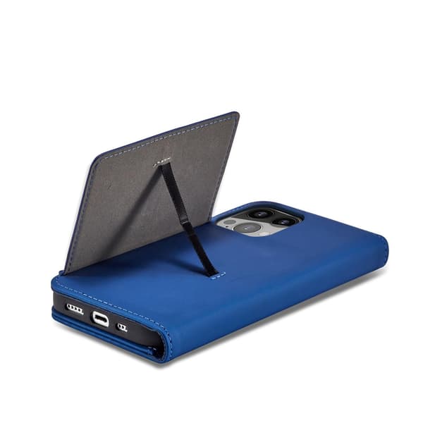 iPhone 13 Pro Magnet Stand Pungetui - Blå Blå