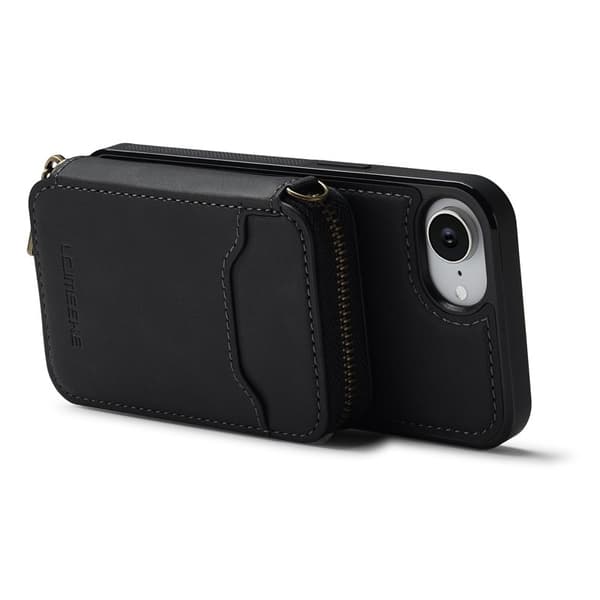 LC.IMEEKE L6 iPhone 16 Plånboksfodral Magnetiskt - Svart Konstläder