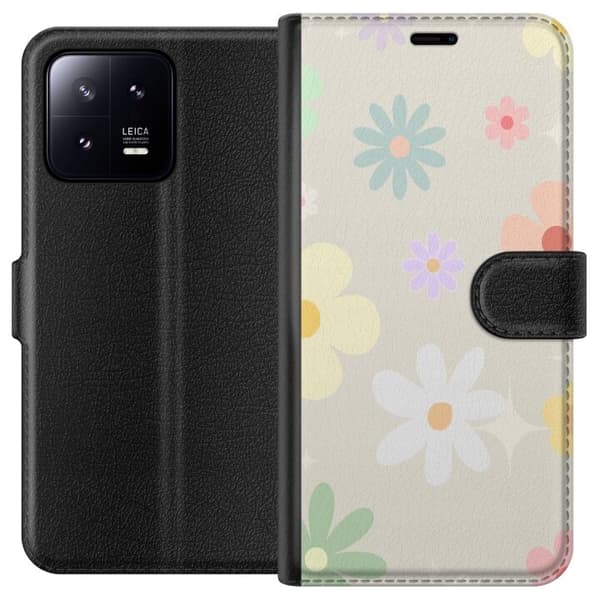 Plånboksfodral till Xiaomi 13 med fejdande blommor