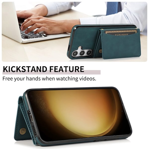 Plånboksfodral för Samsung Galaxy S26 Plus Tri-Fold Kickstand PU - Blå