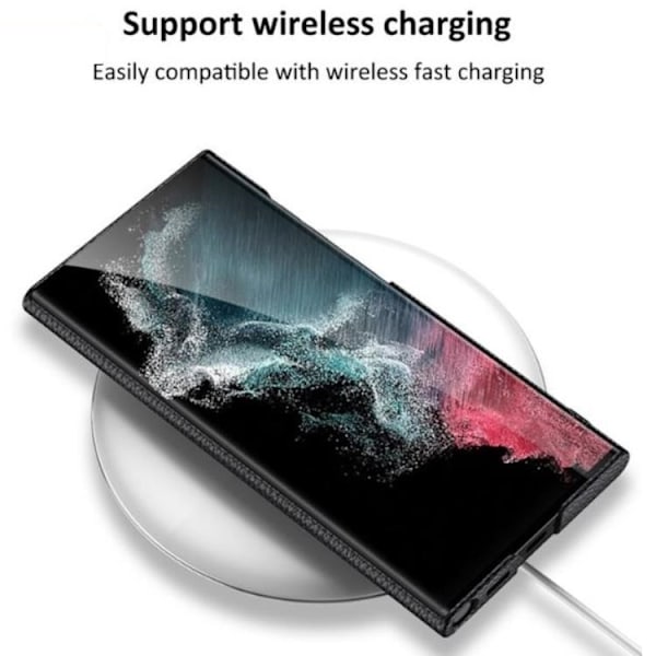 GKK Galaxy S23 Ultra Mobilskal Kickstand PU-Läder - Carbon Svart